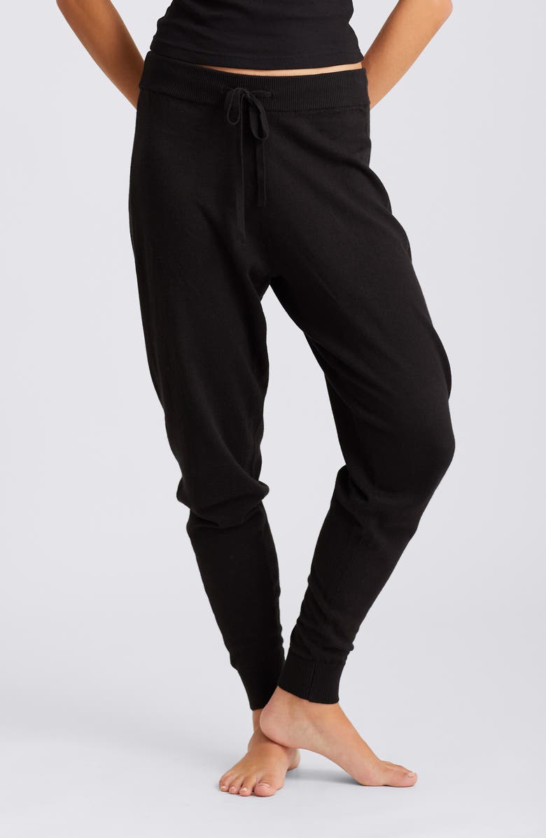 Papinelle Cotton & Cashmere Pajama Joggers, Main, color, Black
