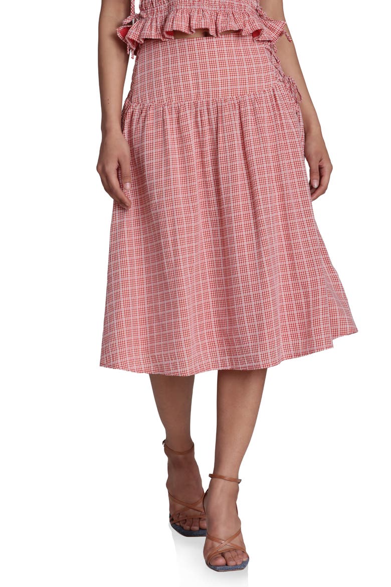 Print Side Tie Skirt, Main, color, CREAM-RED MULTI