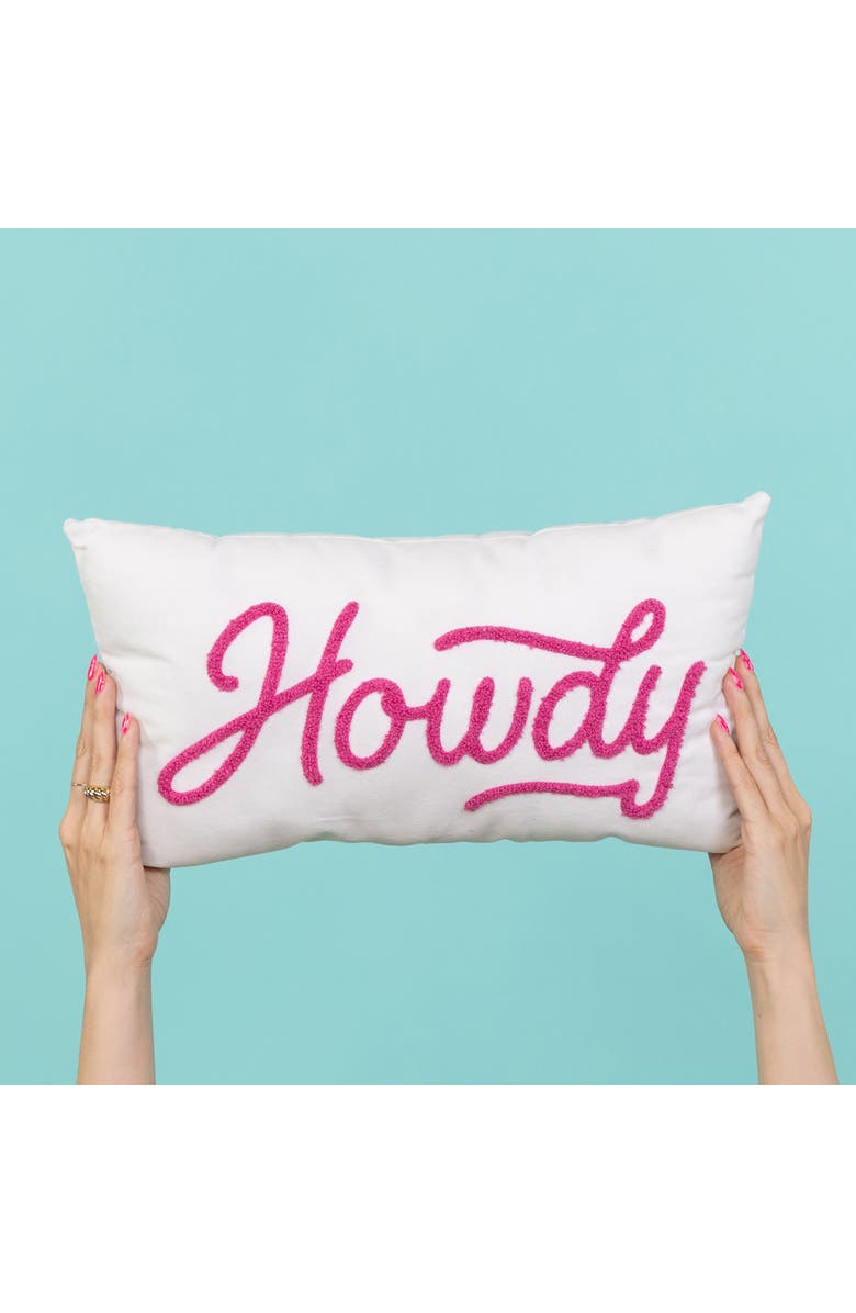 Totalee Gift Howdy Towel Loop Lumbar Pillow Polyester White, Alternate, color, Pink