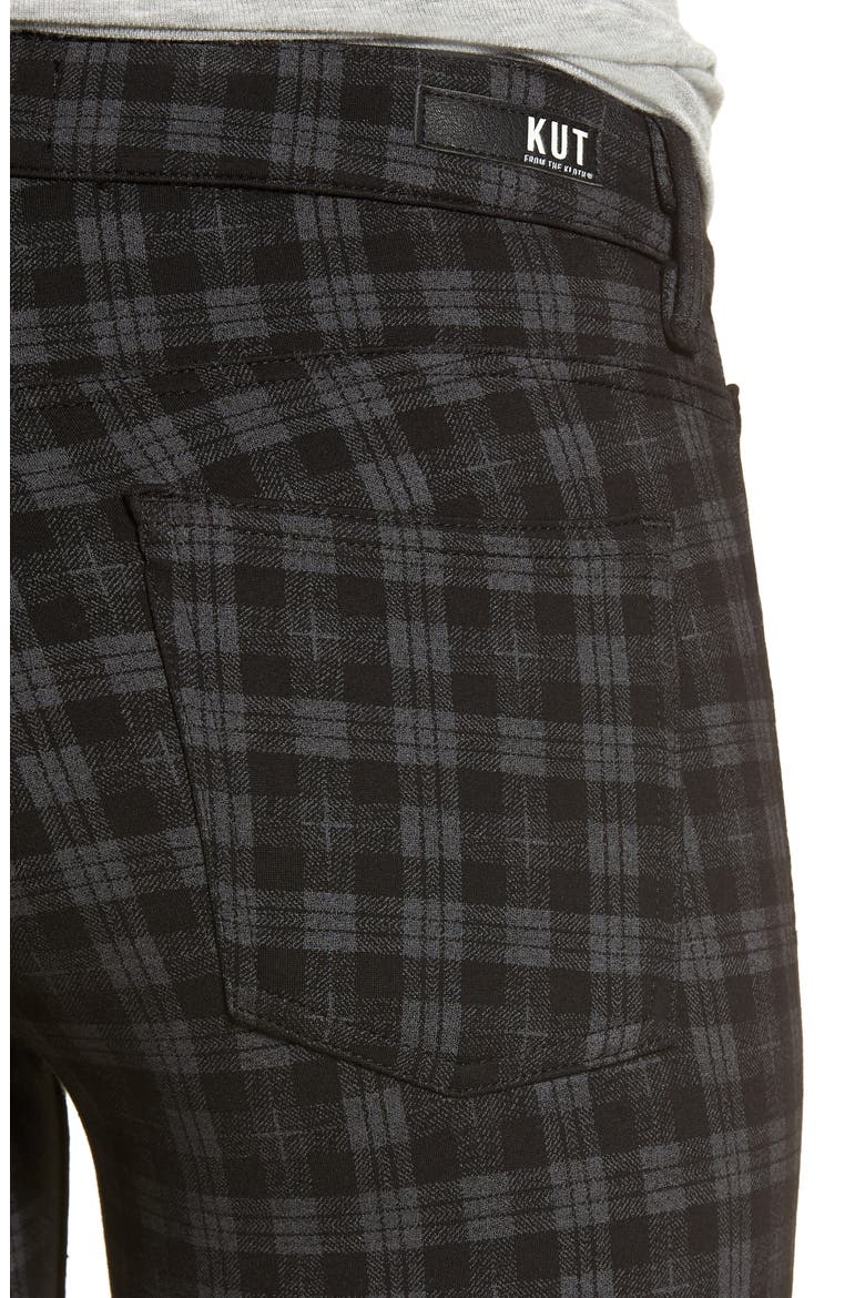 Diana Plaid Skinny Ponte Pants, Alternate, color, CHARCOAL GREY