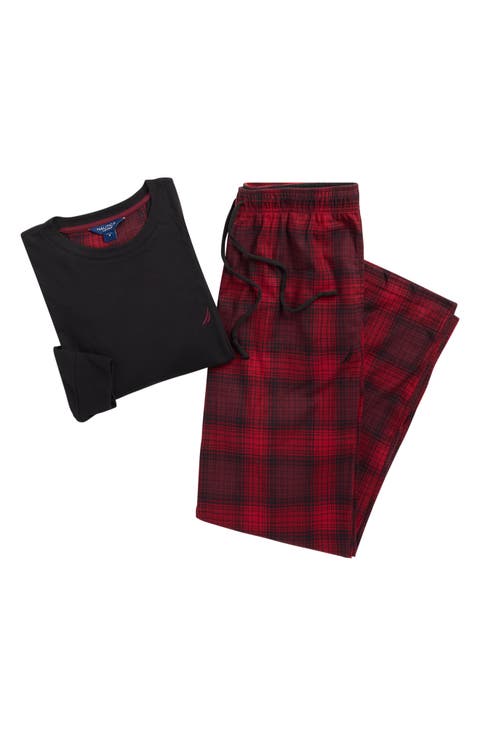 Cozy Fleece T-Shirt & Plaid Pajama Pants Set