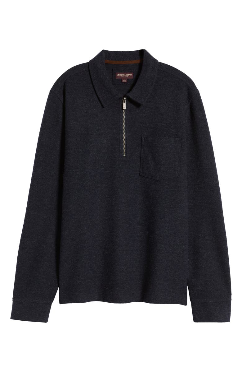 Johnston & Murphy Brushed Knit Quarter Zip Top, Alternate, color, 