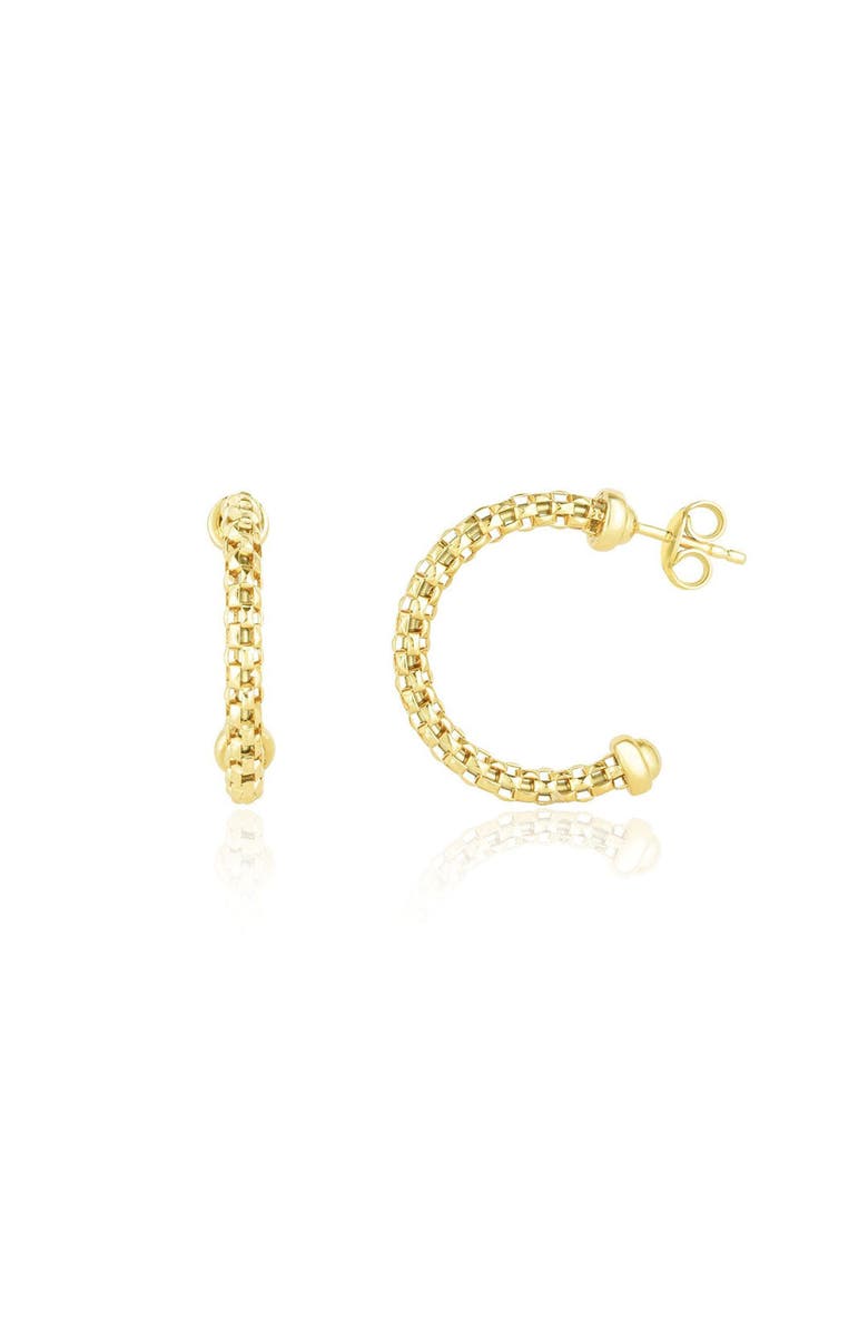 The Lovery Fine Jewelry Gold Box Chain Hoop Earrings, Main, color, Yellow Gold