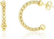 The Lovery Fine Jewelry Gold Box Chain Hoop Earrings