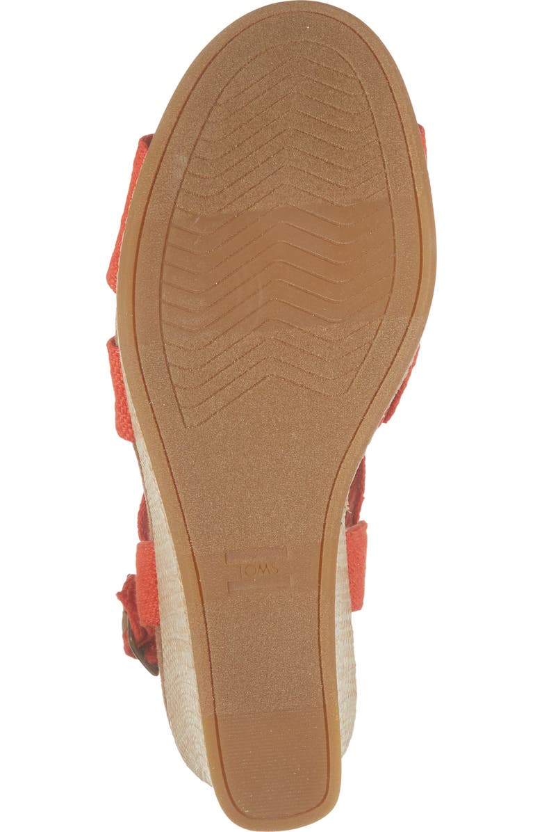 TOMS Alondra Wedge Sandal, Alternate, color, Red