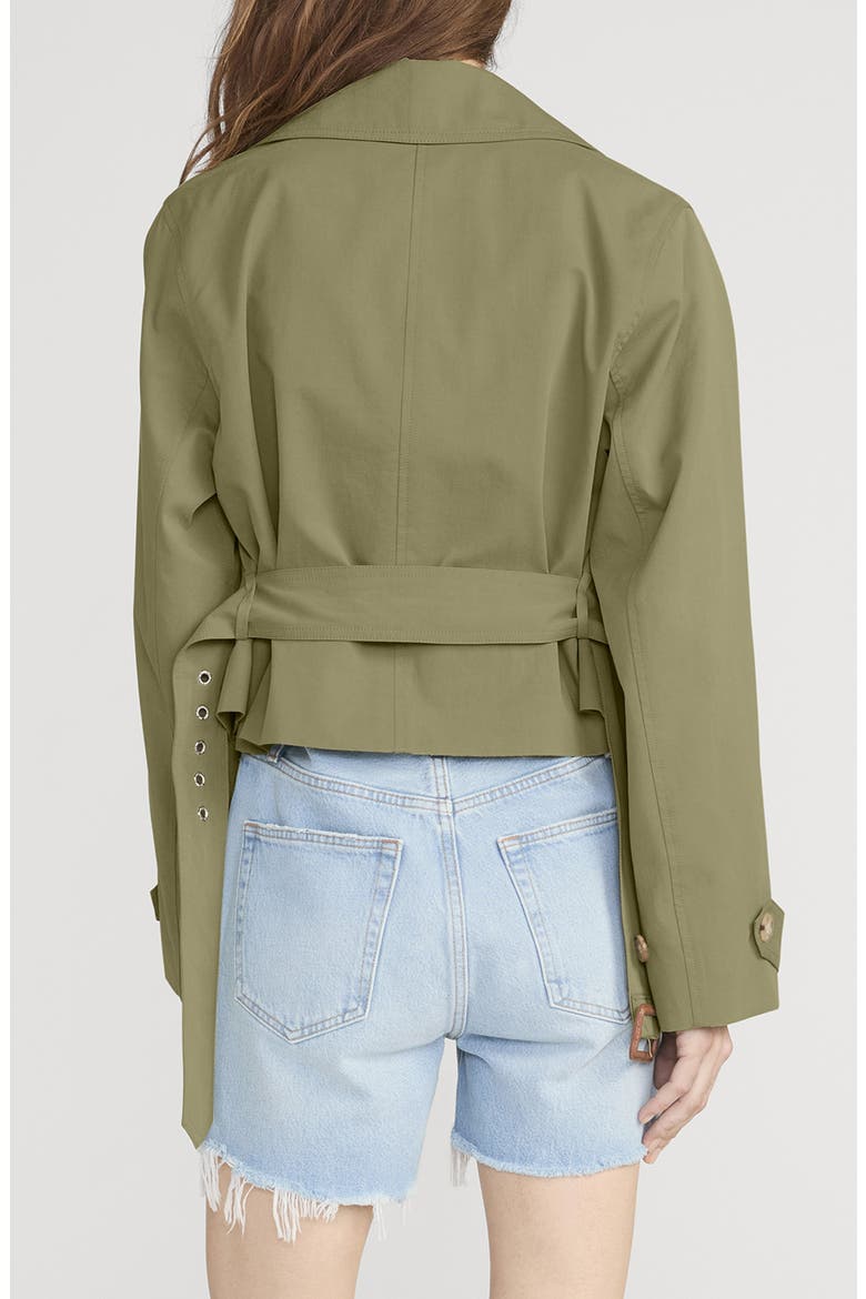 The Uniform Short Trench Coat, Alternate, color, MILITARY GREEN