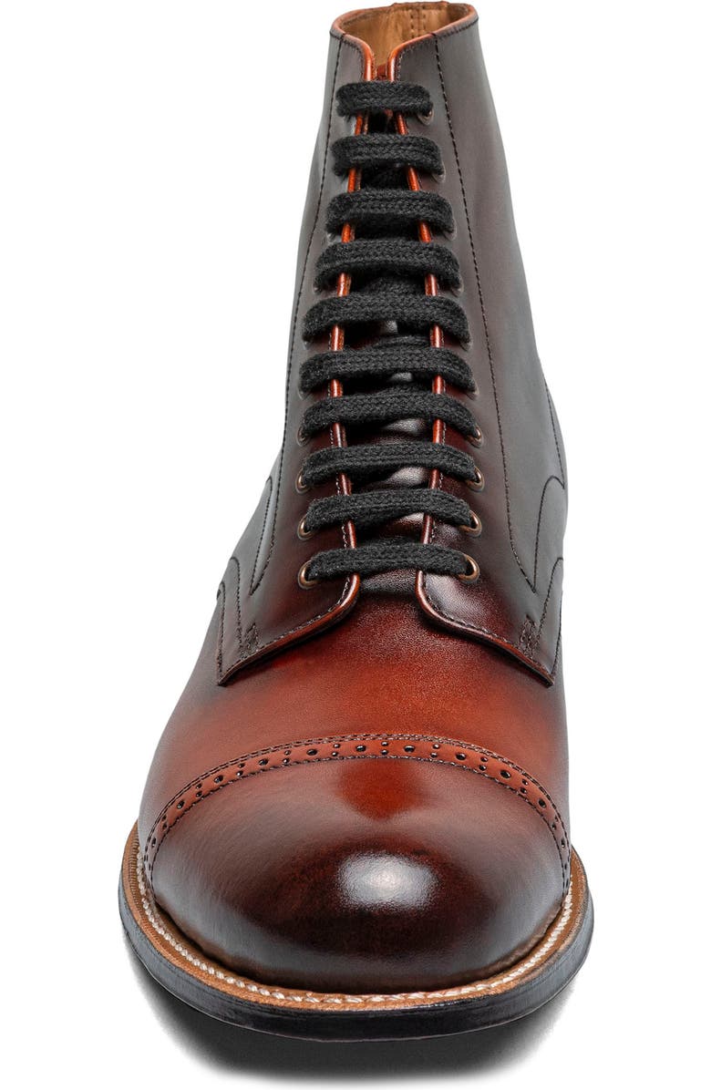 Stacy Adams Madison Cap Toe Lace Up Boot, Alternate, color, Cognac