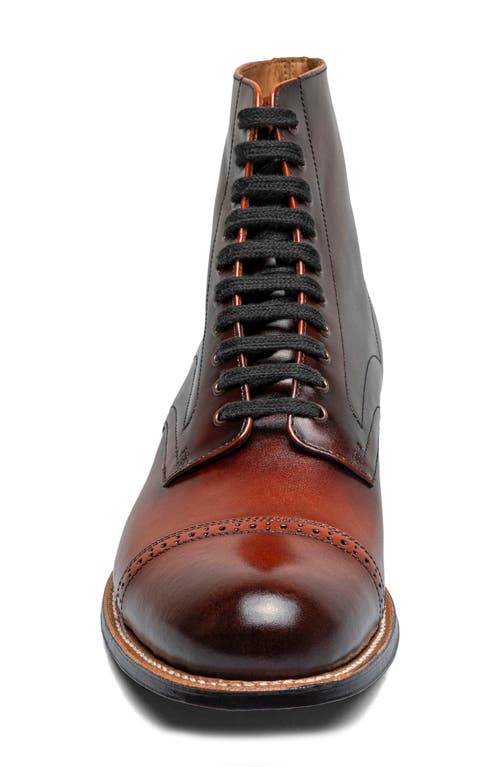 Stacy Adams Madison Cap Toe Lace Up Boot In Brown