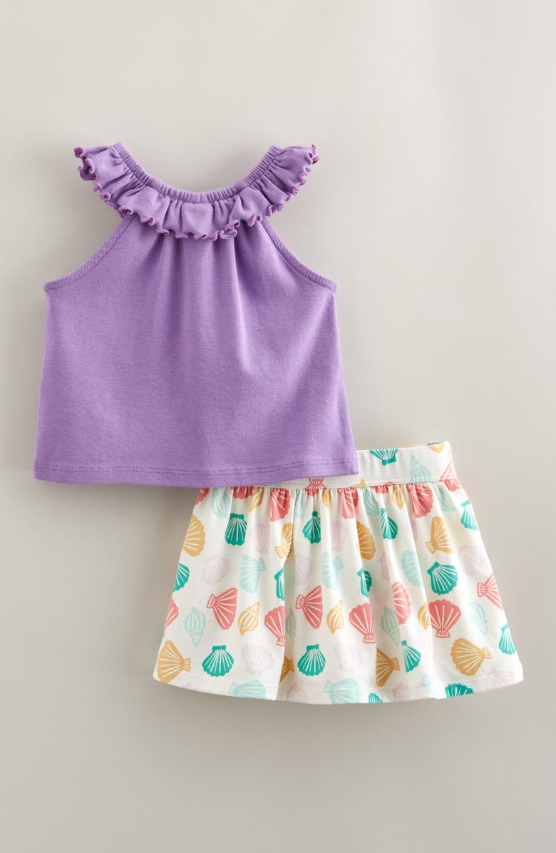 Tucker + Tate Ruffle Sleeve Top & Skort Set, Alternate, color, Purple Fresco- Ivory Shells