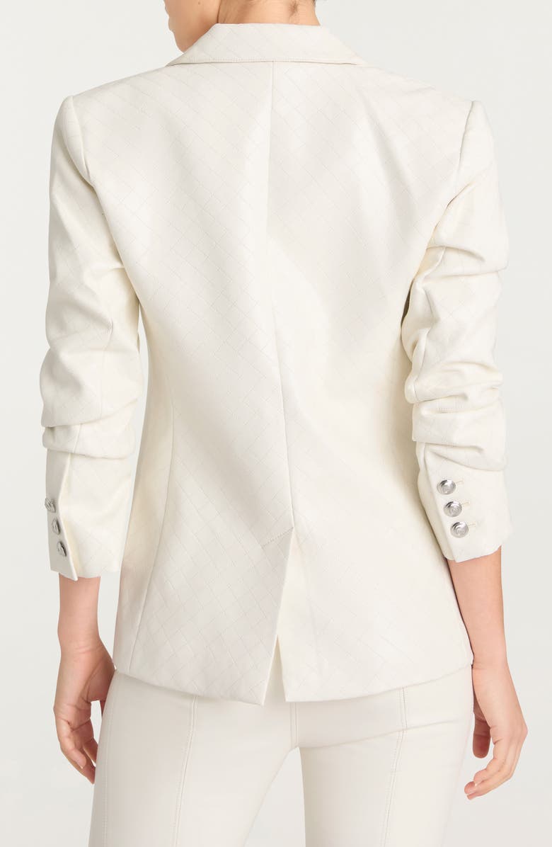 Cinq à Sept Khloe Quilted Faux Leather Blazer, Alternate, color, Ivory