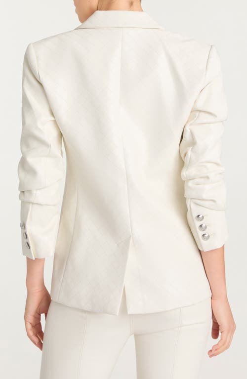 Cinq À Sept Khloe Quilted Faux Leather Blazer In White