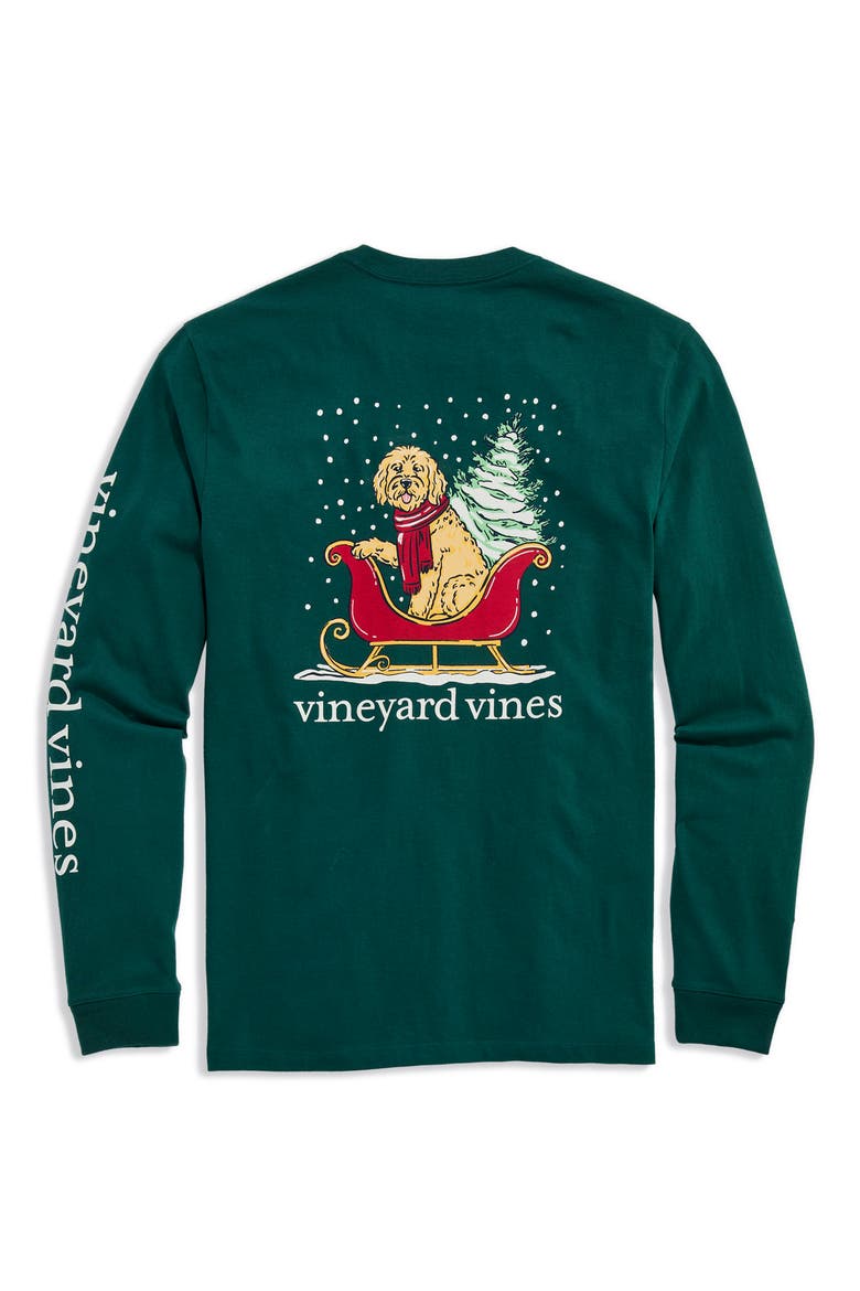 Big Dog Small Sleigh Graphic Long Sleeve T-Shirt, Alternate, color, 342 CHARLE