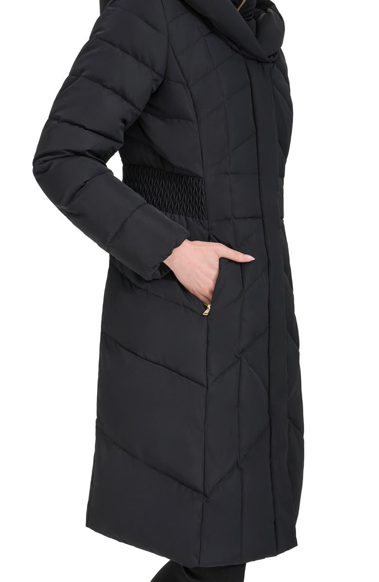 Cole Haan Signature Taffeta Puffer Coat with Quilted Zip Bib, Alternate, color, Black