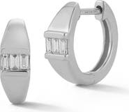 Dana Rebecca Designs Sadie Pearl Diamond Baguette Center Hoop Earrings