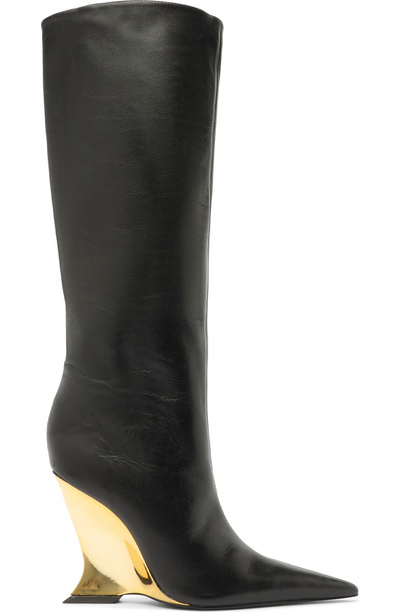 Schutz Siena Pointed Toe Knee High Wedge Boot, Alternate, color,