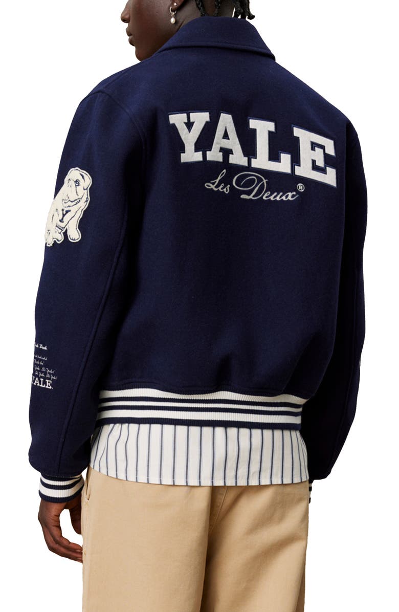 Les Deux Yale Wool Blend Varsity Jacket, Alternate, color, 