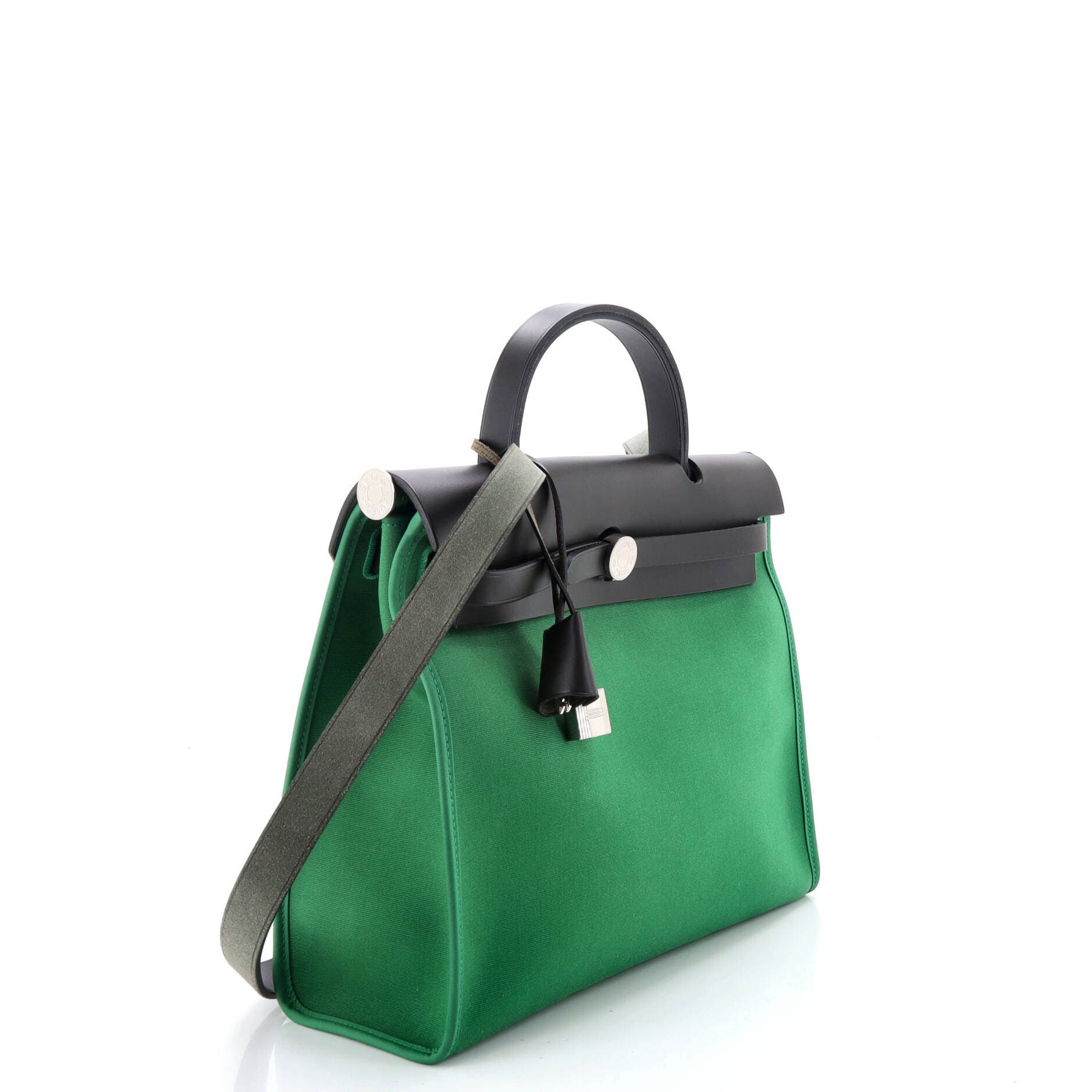 Herbag Zip Leather and Toile 31, Alternate, color, Green