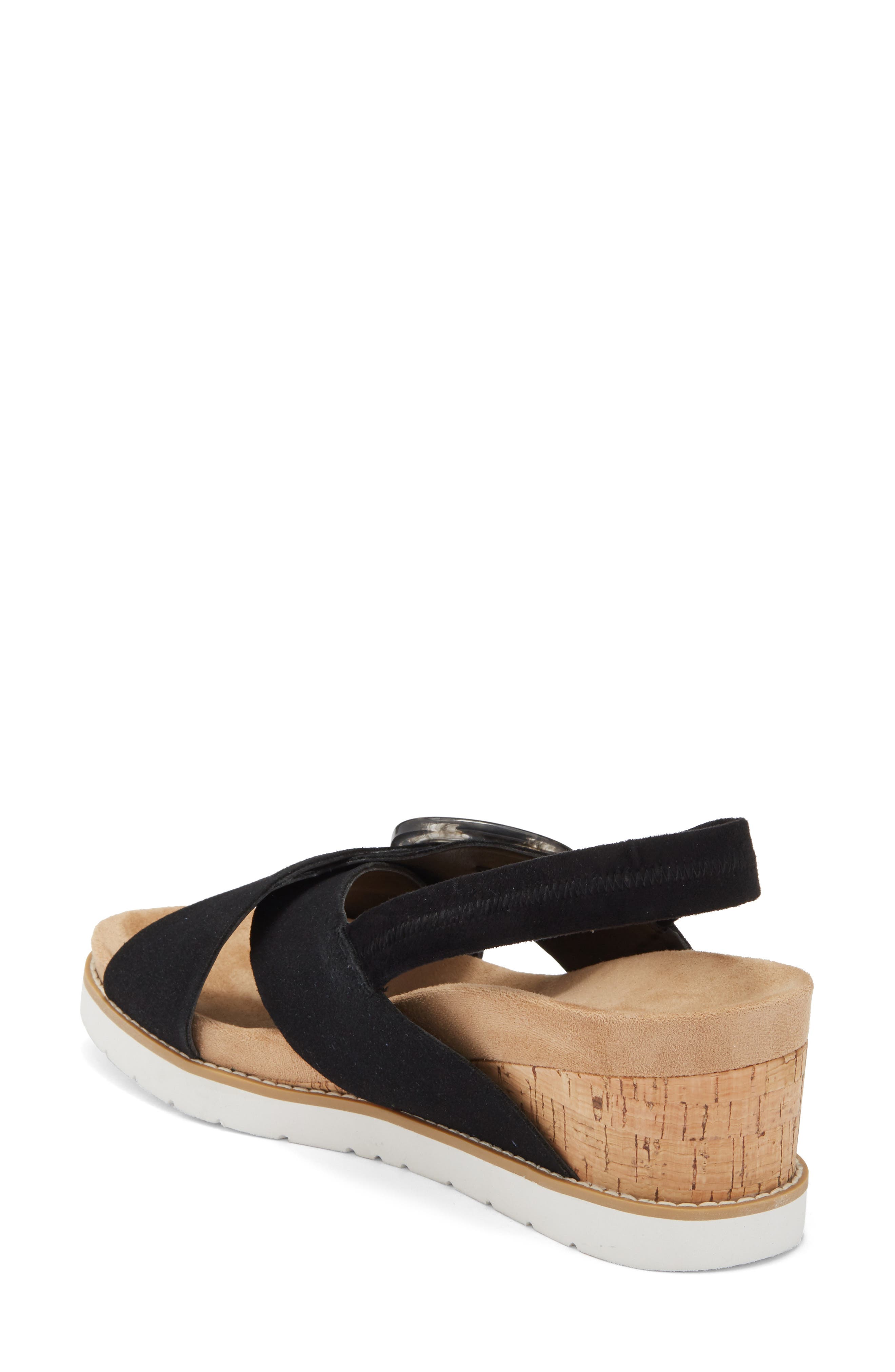 NORDSTROM RACK Arizona Wedge Sandal, Alternate, color, Black
