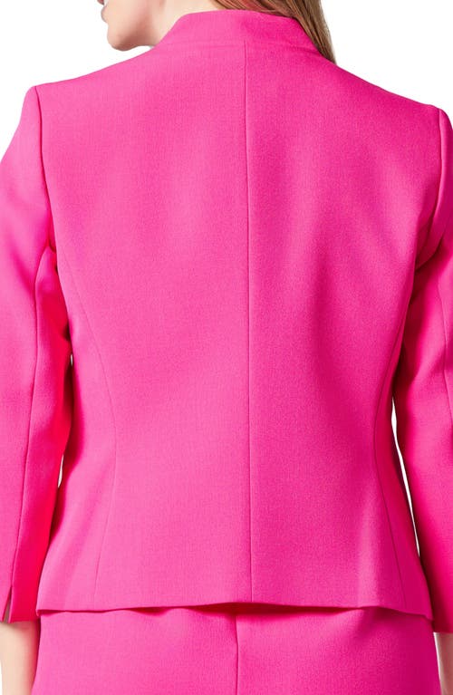Kasper Julia Open Front Crepe Jacket In Pink Perfection