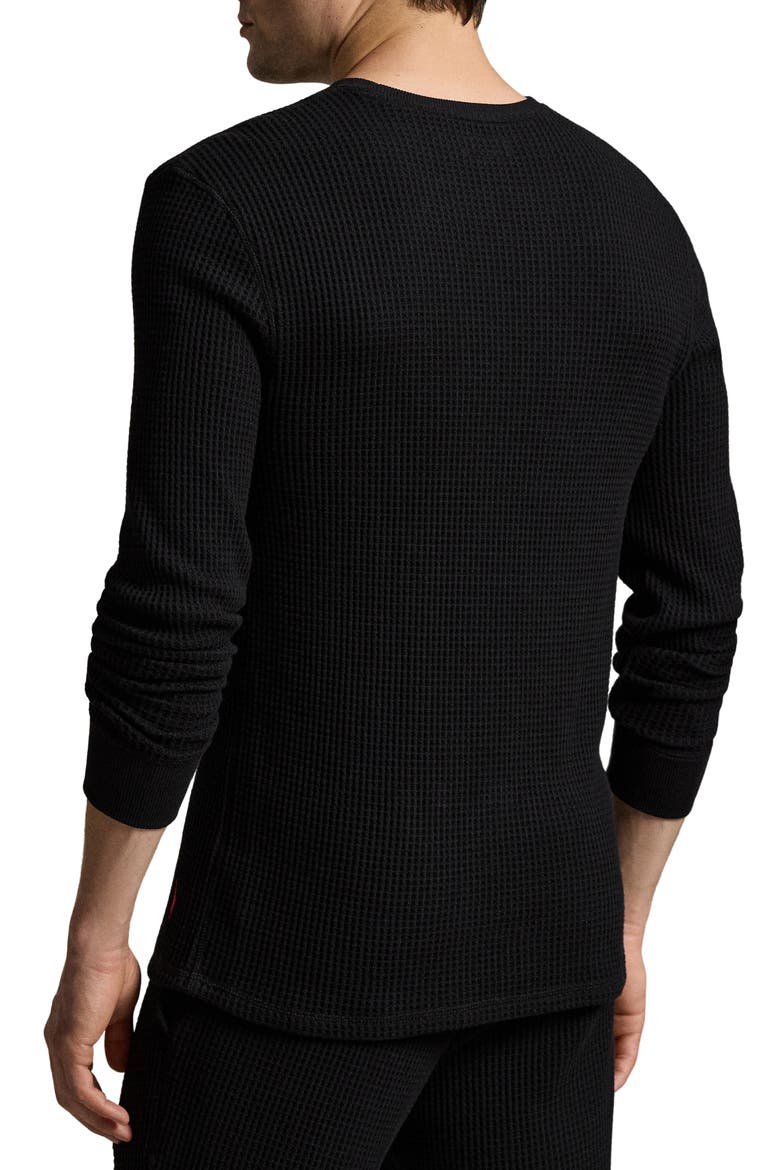 Premium Thermal Long Sleeve Pajama T-Shirt, Alternate, color, POLO BLACK