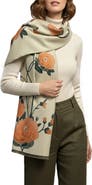 SAACHI Orange Bloom Reversible Print Scarf