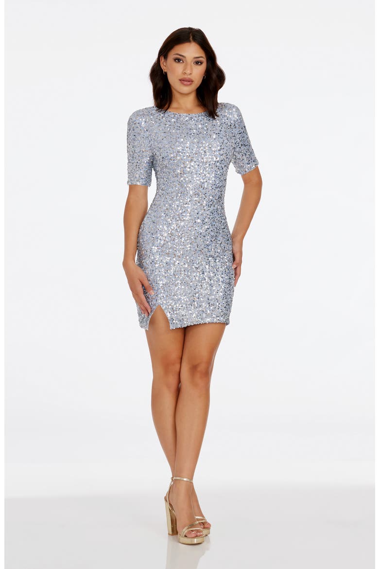 Maddox Sequin Minidress, Alternate, color, PLATINUM MULTI