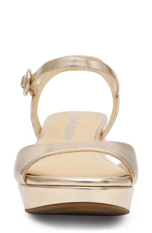 Anne Klein Piper Ankle Strap Platform Sandal In Light Gold