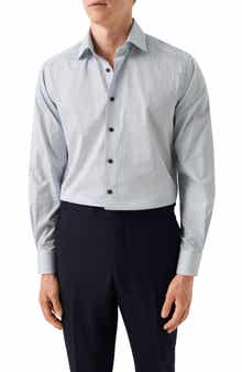 Eton Contemporary Fit Neat Floral Print Cotton Dress Shirt