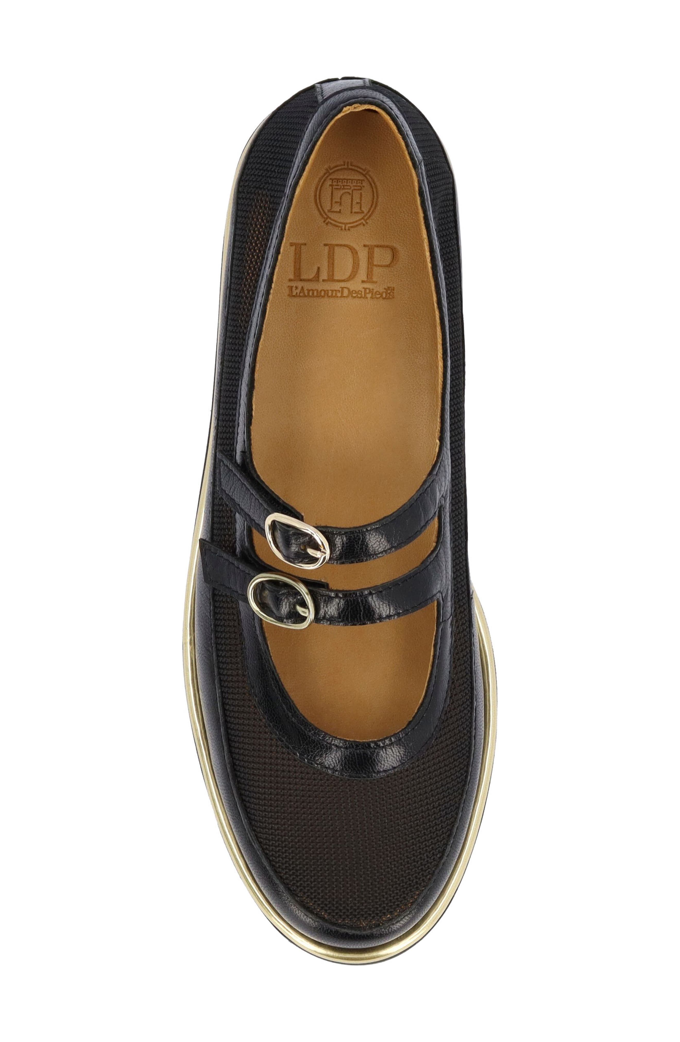 L'Amour des Pieds Zalika Mary Jane Wedge, Alternate, color, Black