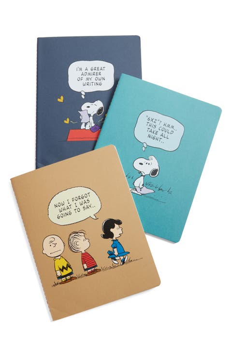 Le Peanuts Set of 3 Extra-Large Ruled Notebooks