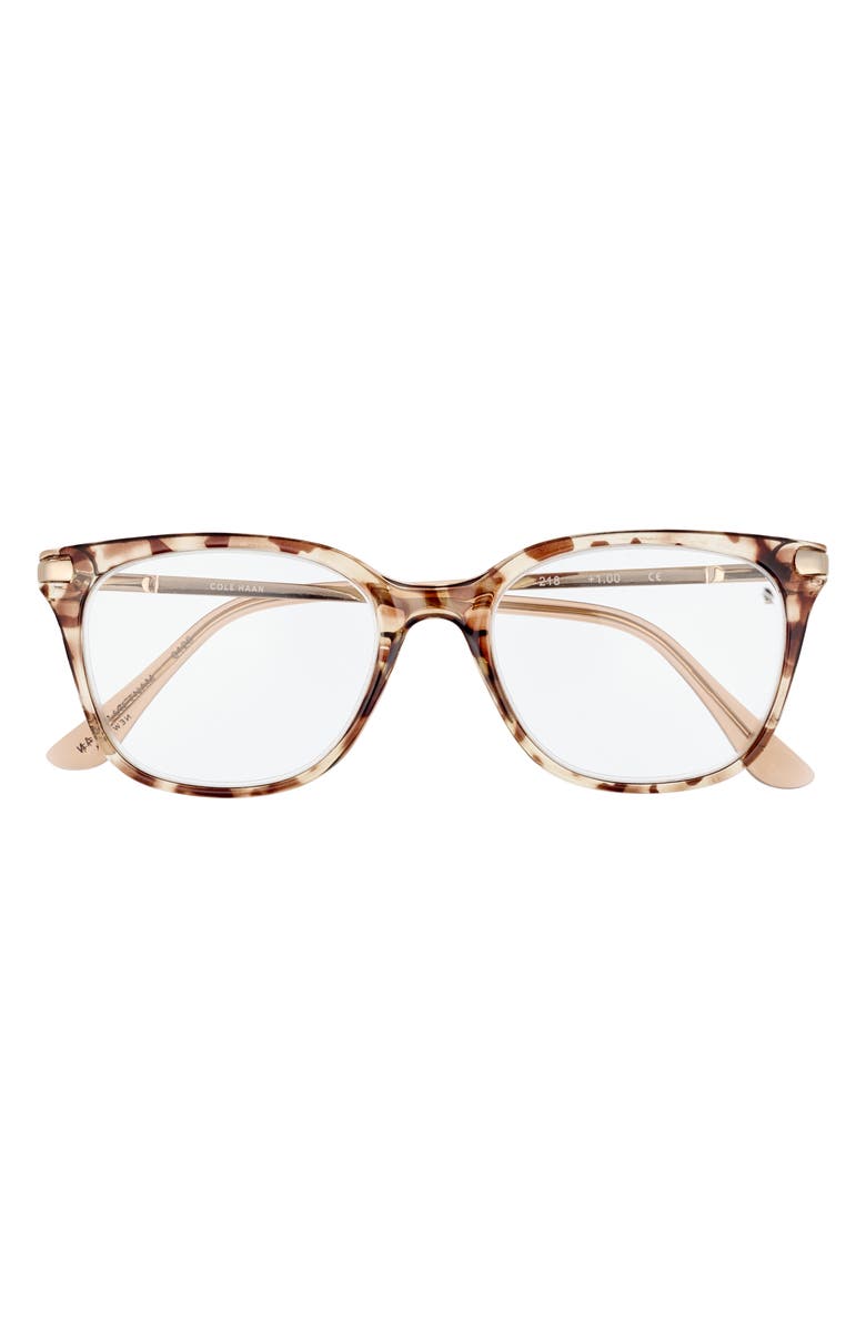 Cole Haan Combo Core 51mm Cat Eye Reading Glasses, Main, color, Tortoise