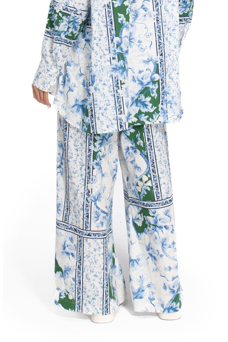 Nader Print Wide Leg Cover-Up Pants, Alternate, color, BLUE
