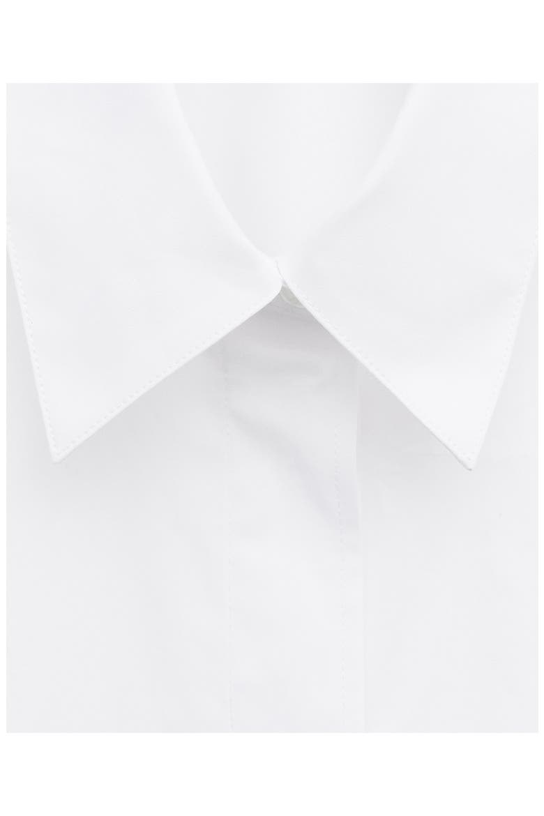 Three-Quarter Sleeve Cotton Button-Front Shirt, Alternate, color, WHITE