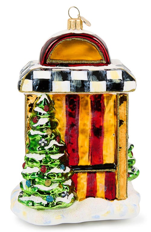 Mackenzie-childs Mackenzie Childs Santa's Toy Store Glass Ornament In Multi