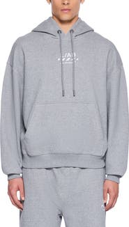 L/AB OFF-WHITE Diagonal Stripe Logo Cotton French Terry Graphic Hoodie