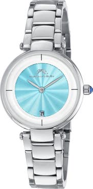 PORSAMO BLEU Women's Madison Guilloche Stainless Steel Bracelet Watch, 29mm