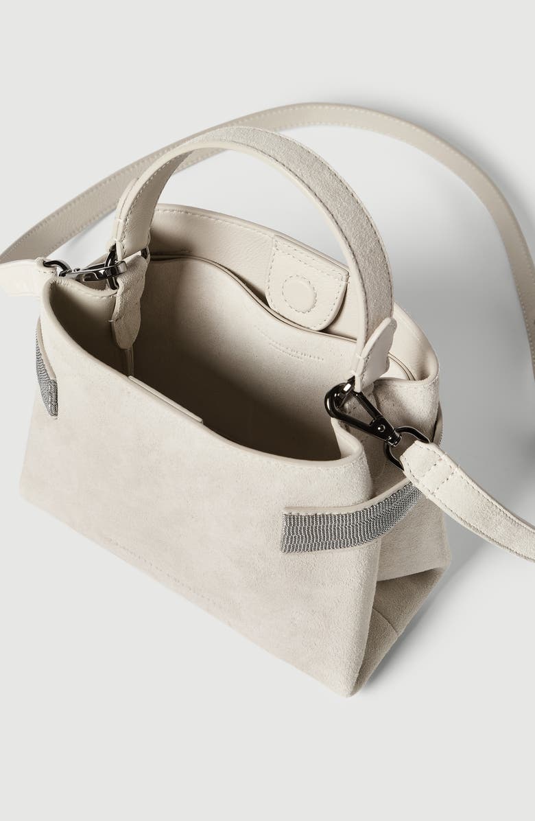 Brunello Cucinelli Small Top-Handle Essence bag, Alternate, color, Ivory