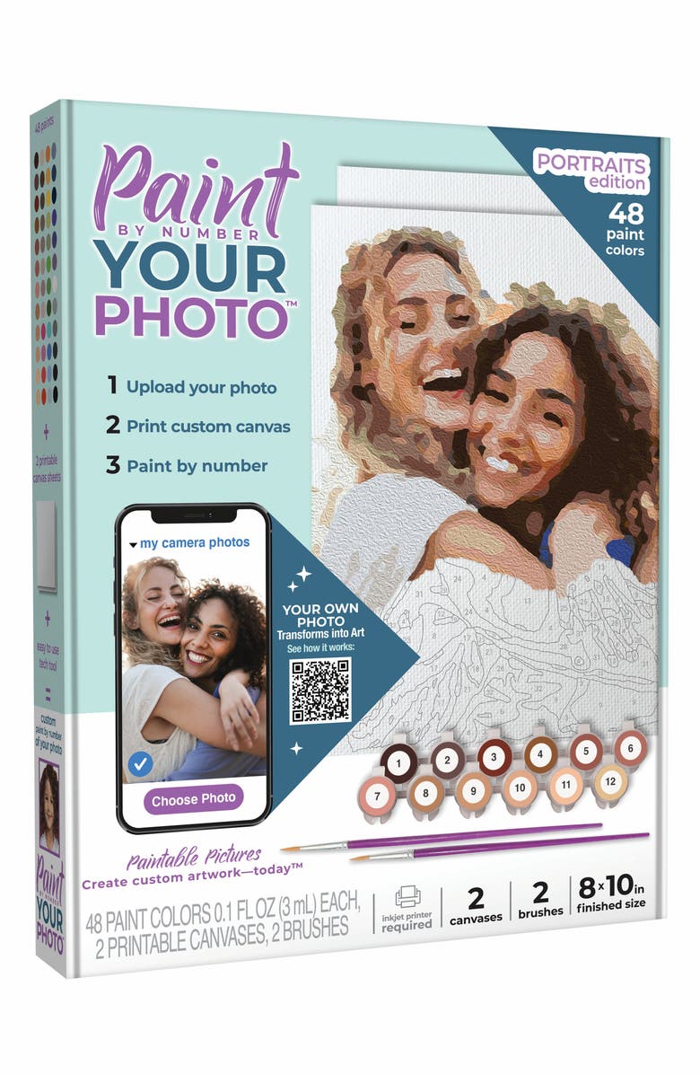 Paintable Pictures Paint Your Photo by Number Activity Set, Main, color, Portraits