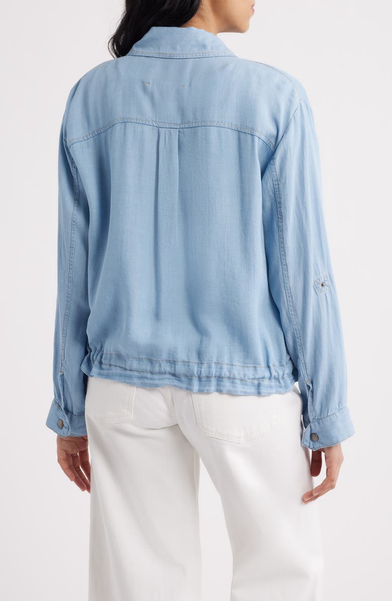 CITY BLUES Zip Front Shirt Jacket, Alternate, color, Light Indigo