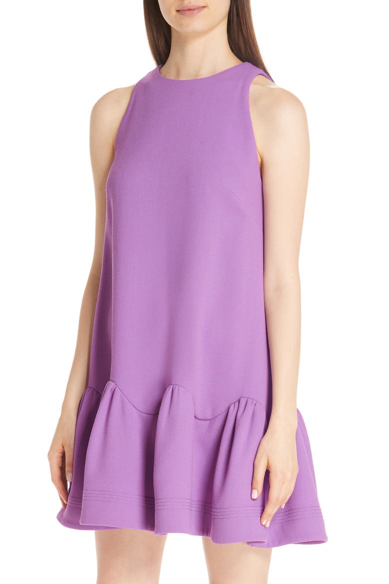 Scarf Neck Wool Blend Crepe Drop Waist Dress, Alternate, color, LAVENDER