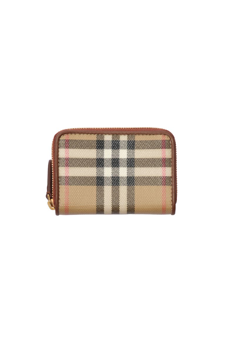 Check Coin Purse, Main, color, Archive beige