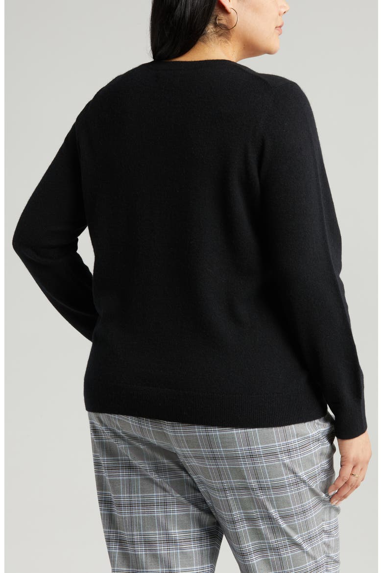Cashmere Crewneck Sweater, Alternate, color, BLACK