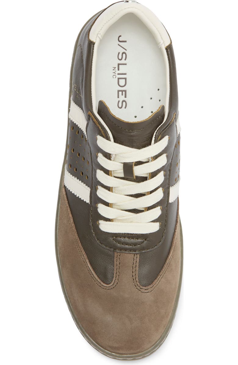 JSlides Hunter Leather Sneaker, Alternate, color, Mid Brown