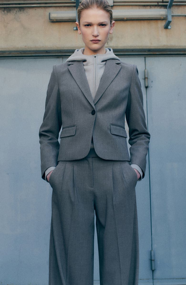 MANGO Helena Crop Blazer, Alternate, color, Brown