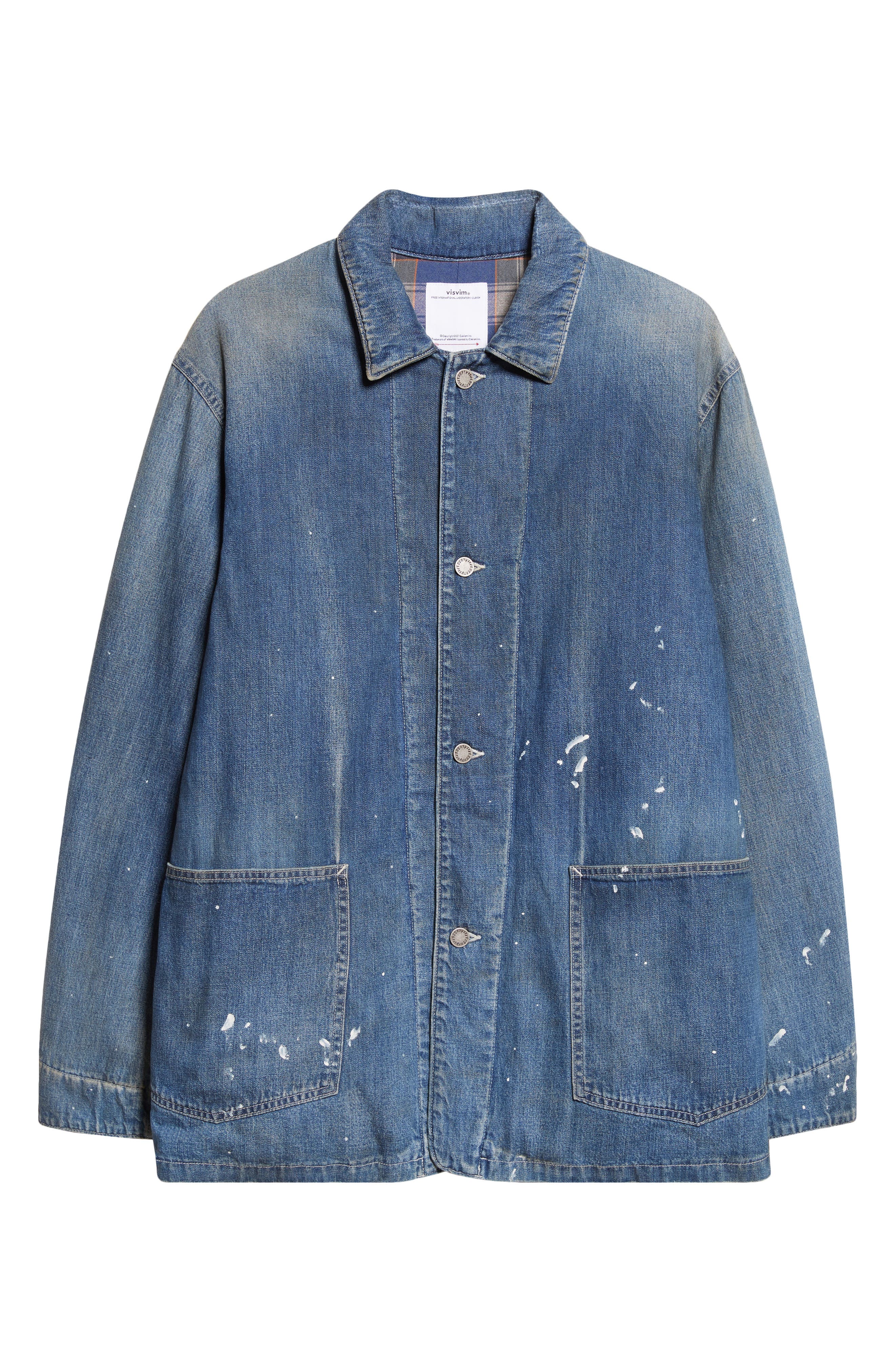 Distressed Denim Down Chore Jacket (Men) | Nordstrom
