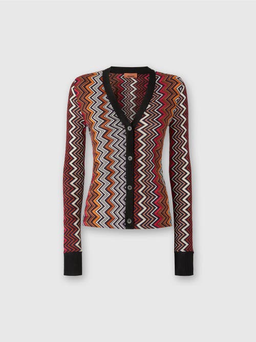 Shop Missoni Zigzag Viscose And Wool Cardigan In Multicoloured