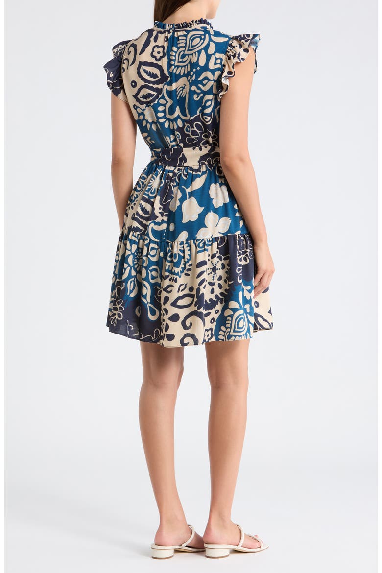 Flutter Sleeve Dress, Alternate, color, BLUE MULTI