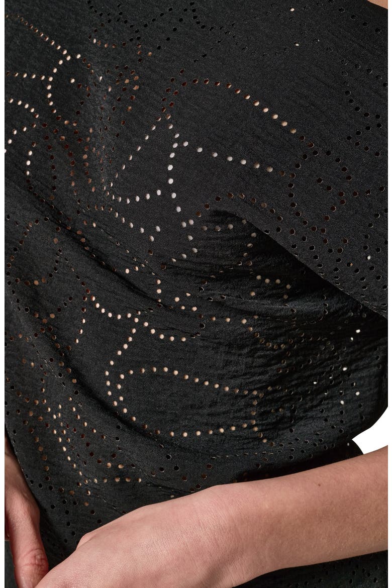Laser Cut One-Shoulder Top, Alternate, color, BLACK