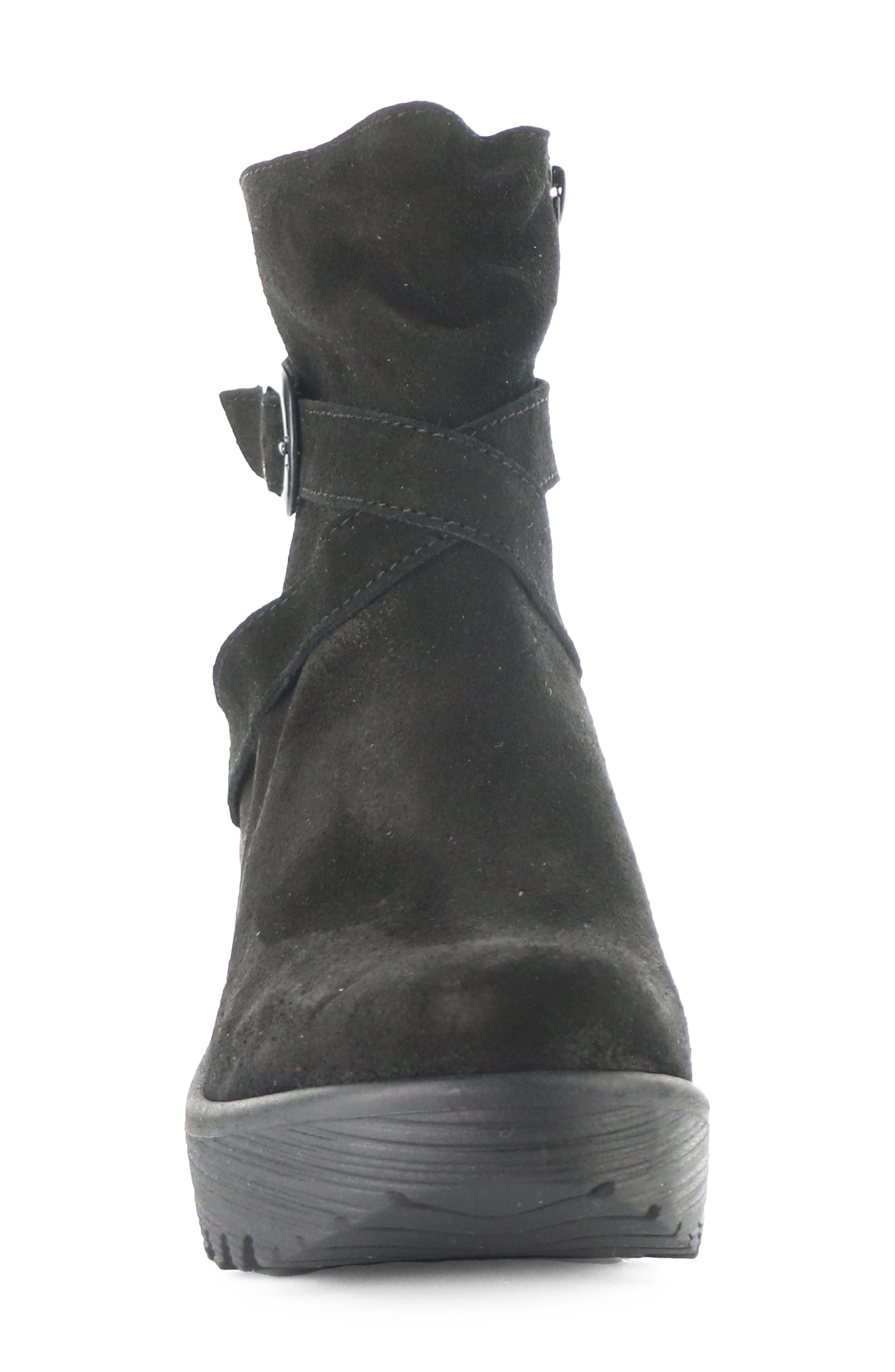 Loik Platform Wedge Bootie, Alternate, color, BLACK