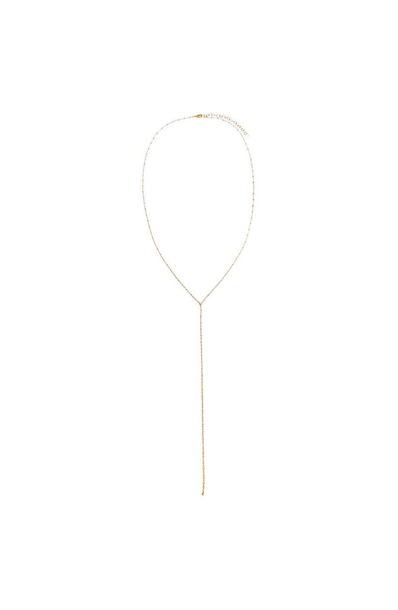 BY ADINA EDEN White Enamel Beaded Chain Lariat Necklace, Alternate, color, White